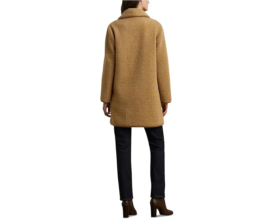Пальто Lauren Ralph Lauren Sherpa W Trim 2 Bttn с воротником-шалью и отделкой из искусственного меха