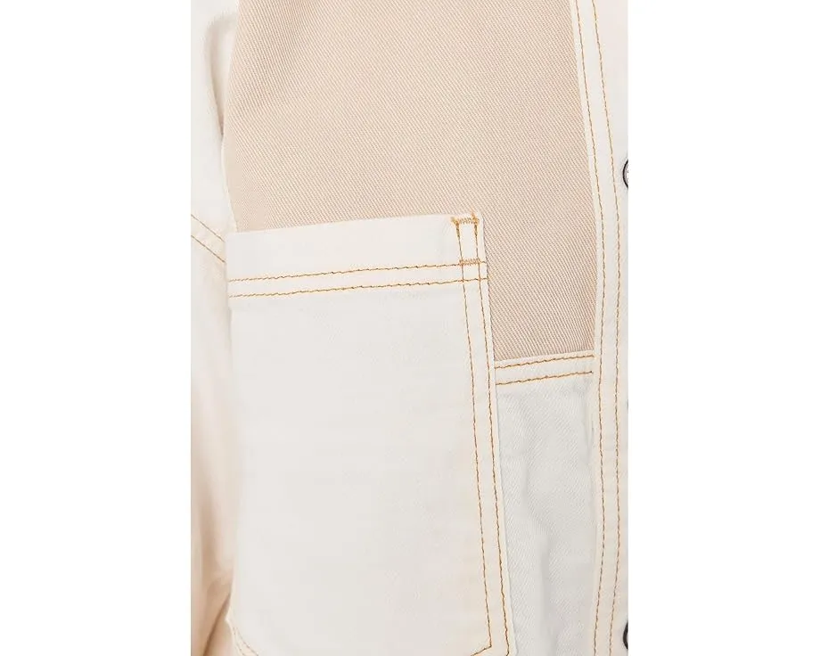 Рубашка Free People Ivory Mountain Roads из денима в стиле пэчворк