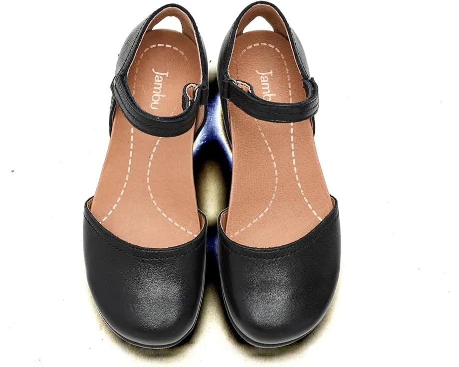 Jambu балетки Margo с вырезом и круглым носком на липучке