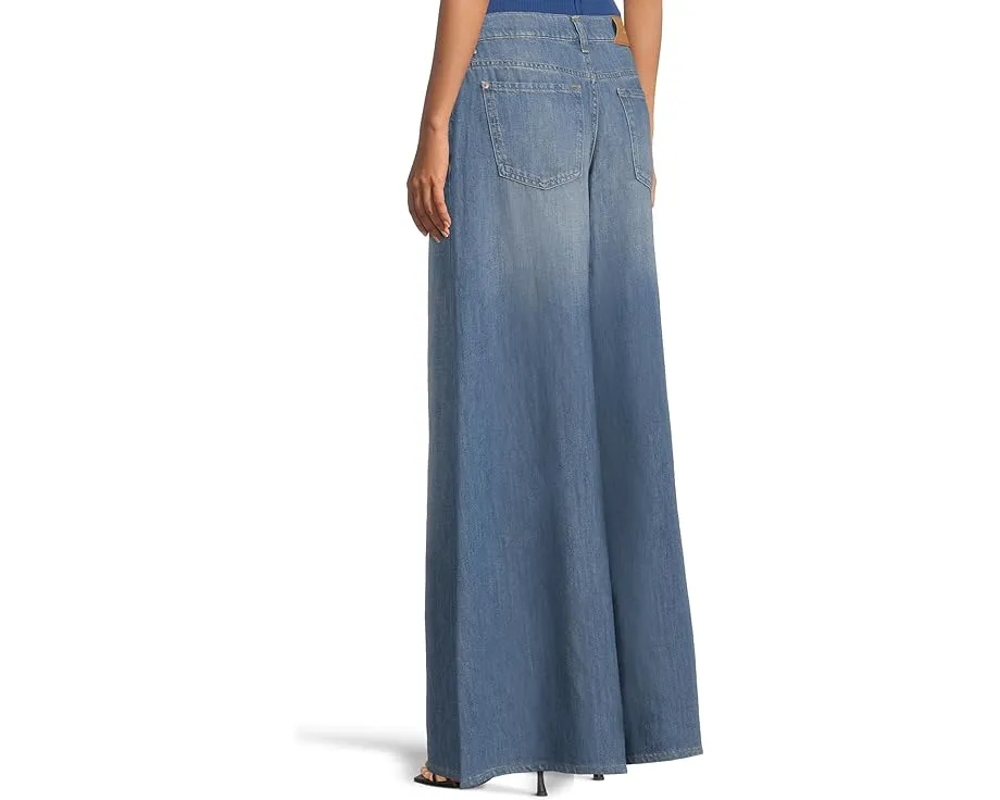 Широкие укороченные брюки 7 For All Mankind Willow Wide Crop из льна и хлопка