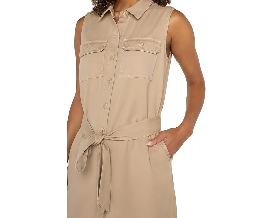 Liverpool Los Angeles Платье-рубашка без рукавов с разрезами