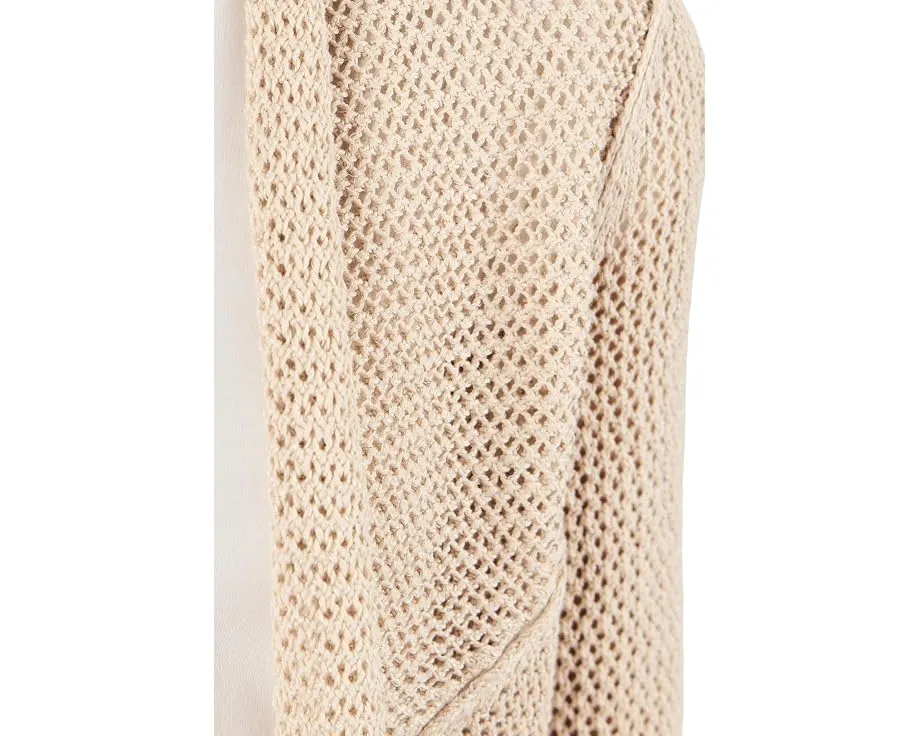 Кардиган NIC+ZOE Petite Mesh Cocoon с открытой вязкой Макадамия