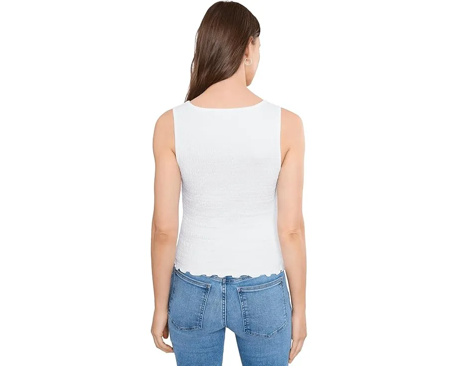 Madewell топ с круглым вырезом и сборкой