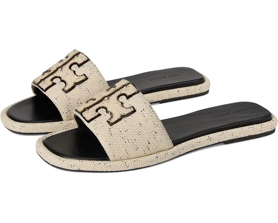 Сланцы Tory Burch Slide с логотипом Double T и открытым мысом