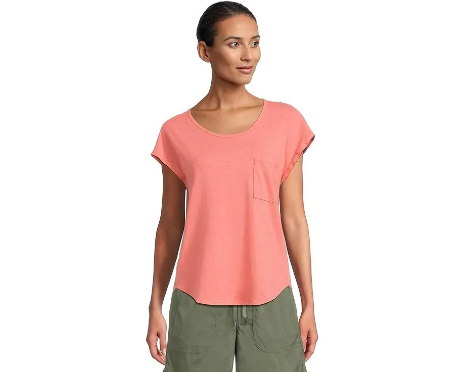 Футболка L.L.Bean Cotton Linen с круглым вырезом и нагрудным карманом