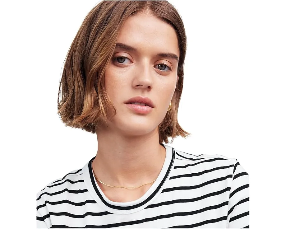 Футболка Madewell Cotton Perfect Crewneck Tee в полоску из мягкого хлопка