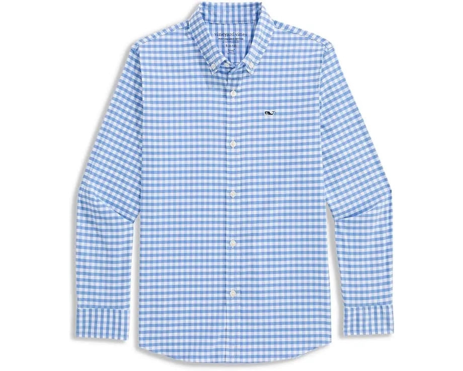 Детская рубашка vineyard vines Skysail Gingham с клеткой и охлаждающим эффектом