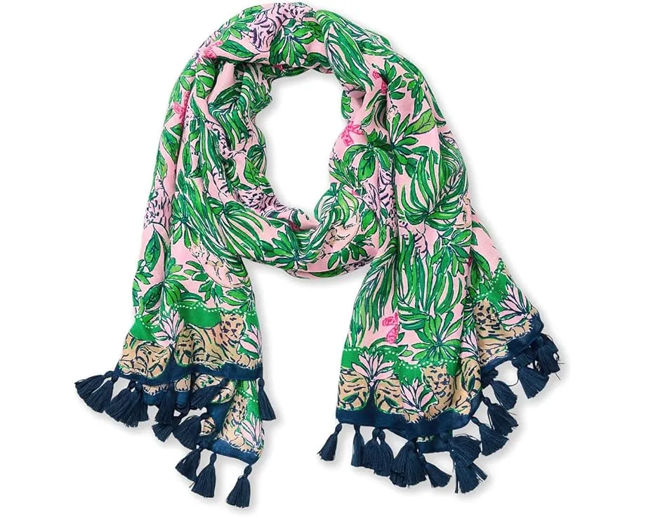 Lilly Pulitzer Resort Scarf с бахромой и ярким принтом