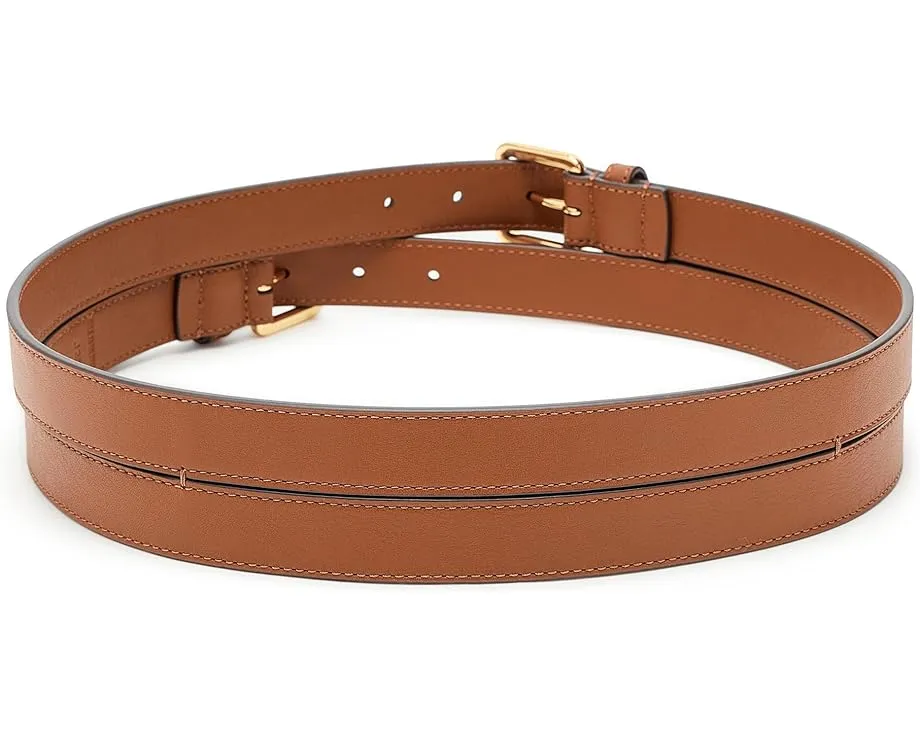 Широкий кожаный ремень Lauren Ralph Lauren с двойной пряжкой