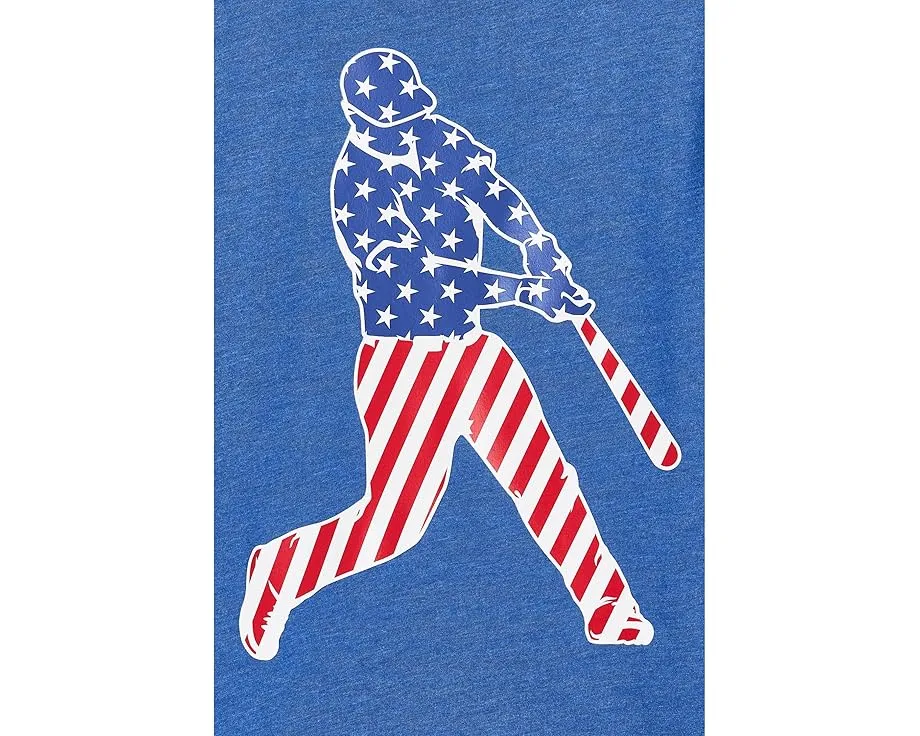 Футболка ChalkTalk SPORTS Kids с коротким рукавом для бейсбола с принтом Baseball Stars and Stripes Player