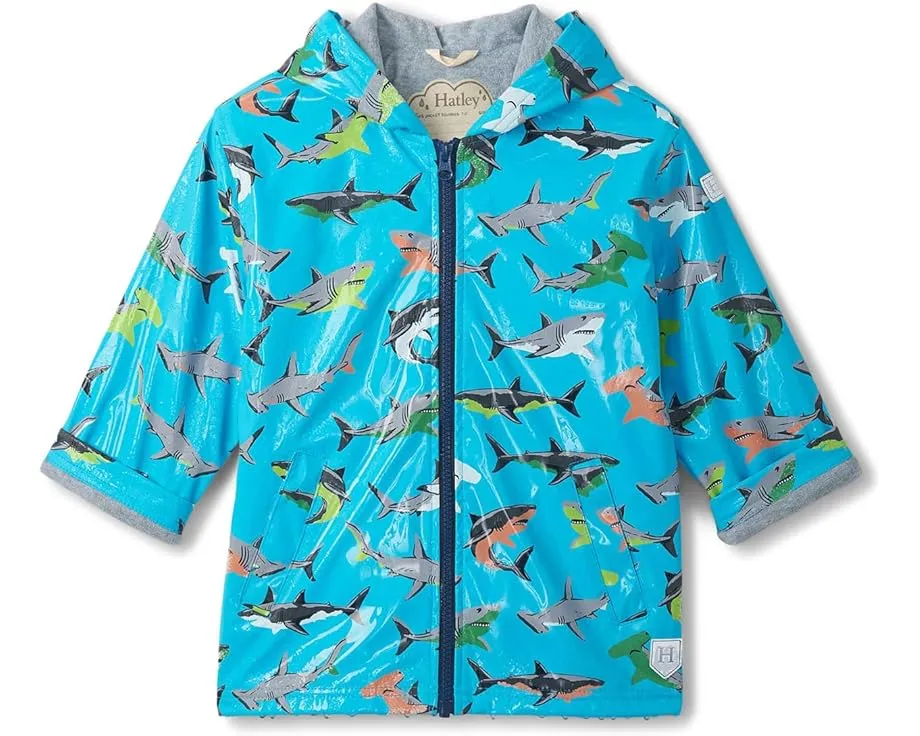 Дождевик Hatley Kids Shark Party с цветным принтом на молнии
