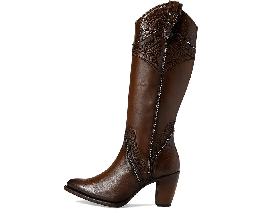 Высокие сапоги Cuadra CU583 на каблуке с замысловатым дизайном