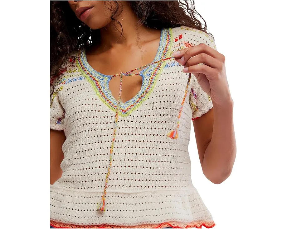 Free People Свитер Friendship с вязаным узором и завязками