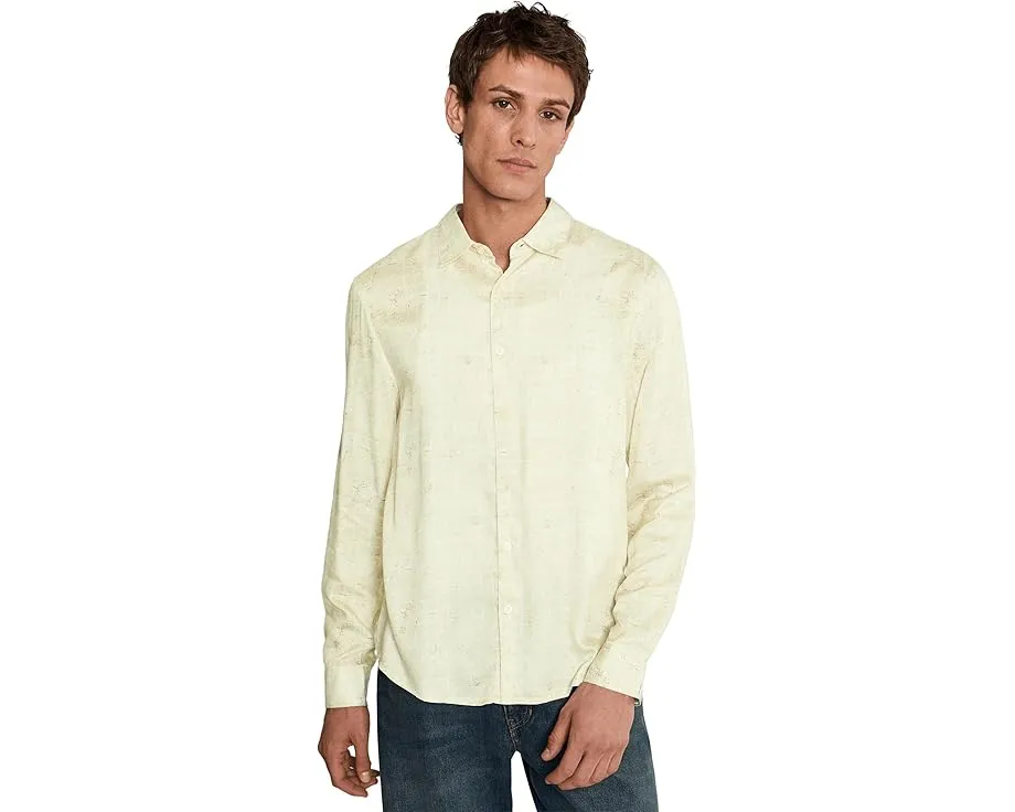 Рубашка John Varvatos Luca из модала с отложным воротником и длинными рукавами