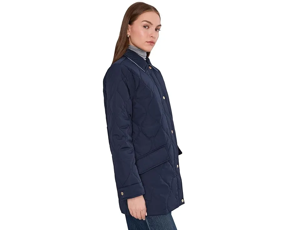 Куртка Lauren Ralph Lauren Onion Quilt Chambray Collar с водоотталкивающим покрытием