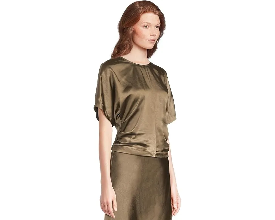 Топ Lilla P с цельнокроеным коротким рукавом из атласа