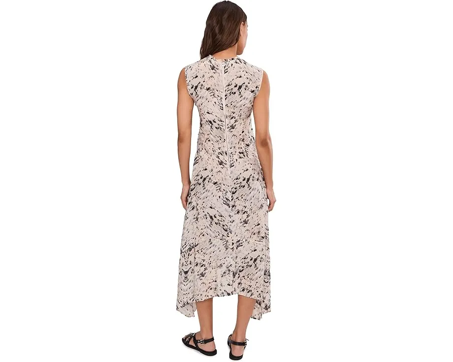 AllSaints платье Noor макси с асимметричным подолом и контрастной строчкой