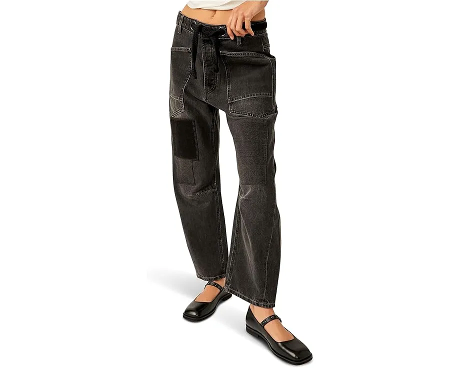 Джинсы Free People Moxie Low Slung Pull-On Barrel с заниженной талией