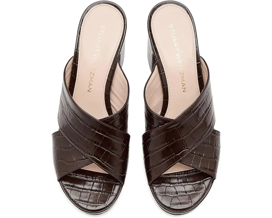 Stuart Weitzman Dayna Platform Slide босоножки на платформе черные