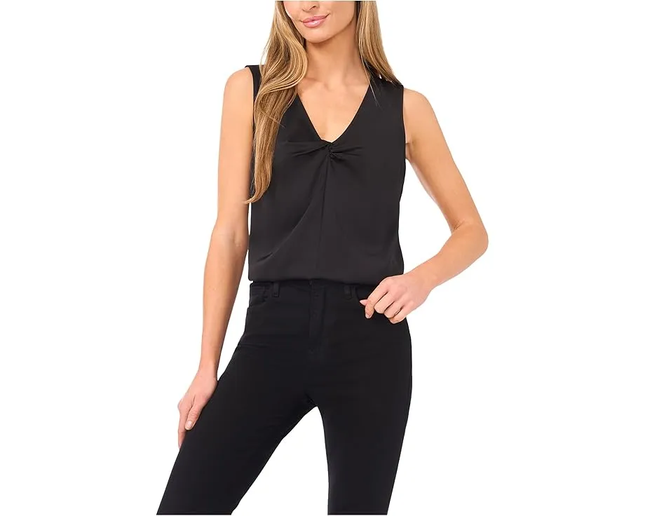 Топ CeCe без рукавов с V-образным вырезом и перекрученным передом