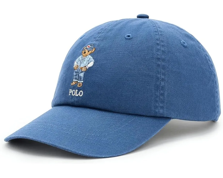 Кепка Polo Bear Twill Ball Cap с вышитым медведем и изогнутым козырьком