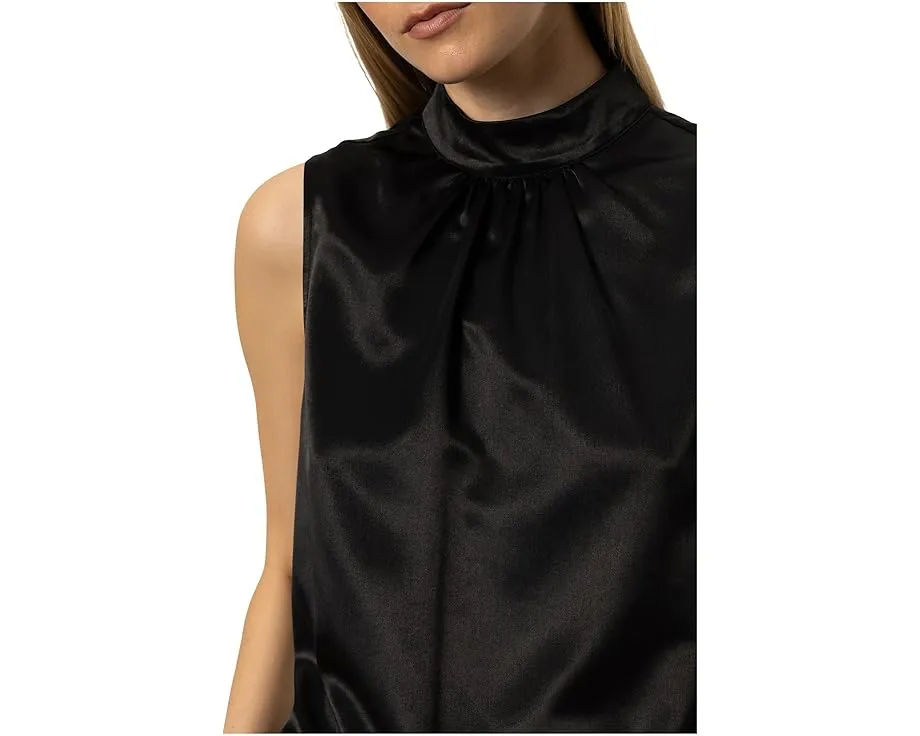 Топ Sanctuary Late Night Satin с воротником-стойкой и кружевной отделкой