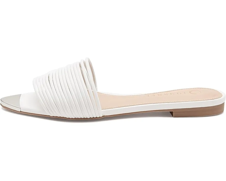 Journee Collection Feather Босоножки синие на плоском ходу с открытым носком