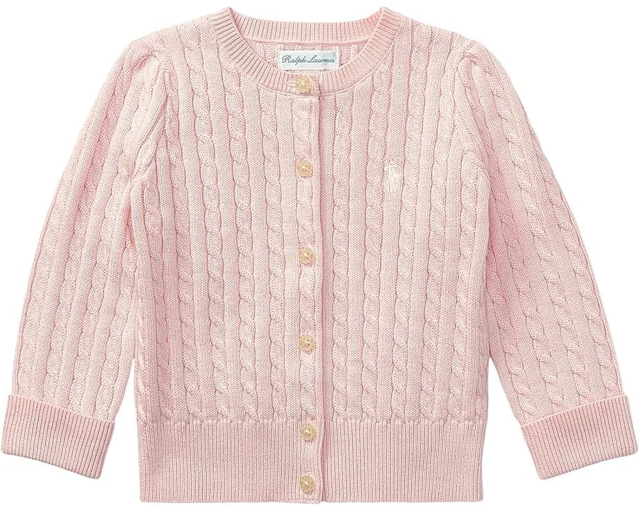 Детский кардиган Polo Ralph Lauren Kids с косой вязкой и вышитым пони