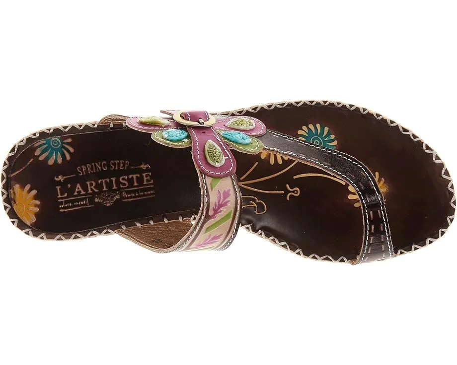 Сандалии L'Artiste by Spring Step Santorini с декоративными камнями и ручной росписью