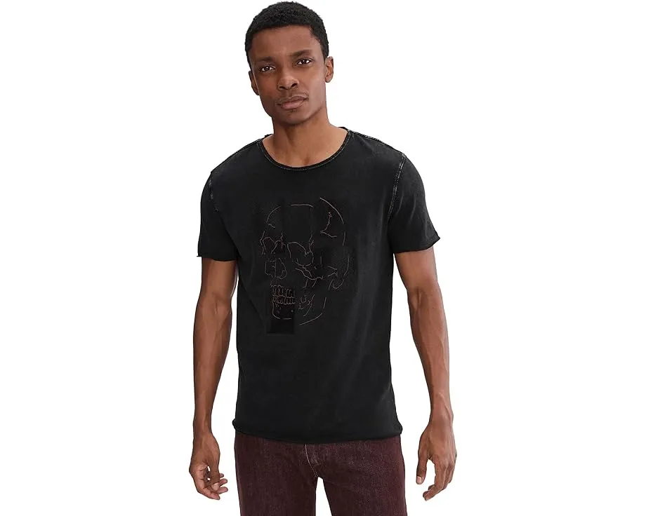 Футболка John Varvatos Skull Tiles Graphic с принтом черепа и круглым вырезом