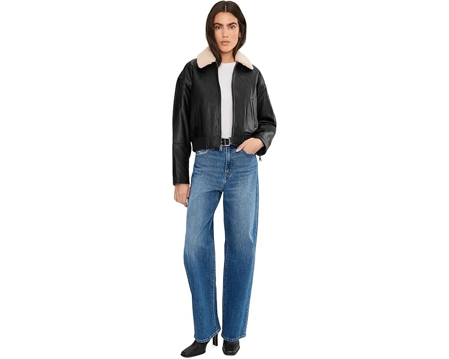 Куртка-бомбер Levi's из искусственной кожи с воротником из шерпи