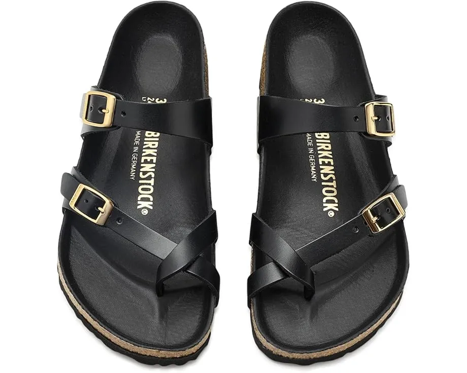 Биркенштоки Mayari из глянцевой кожи с перекрестными ремешками и стелькой из пробки