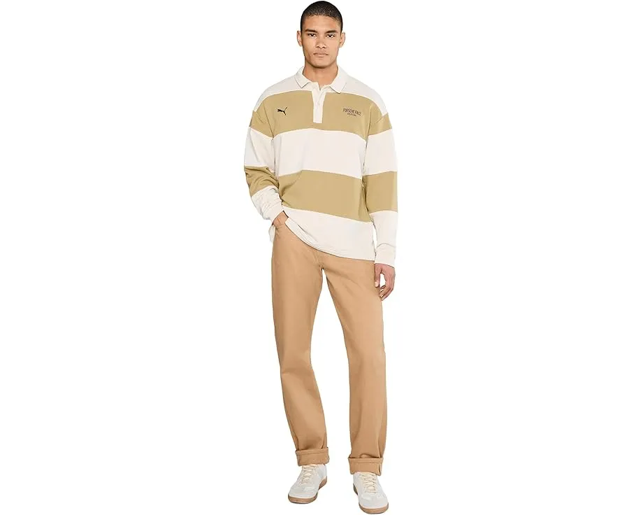 PUMA Porsche Legacy Lifestyle Crew Striped Knit Top футболка поло из френч терри с полосками