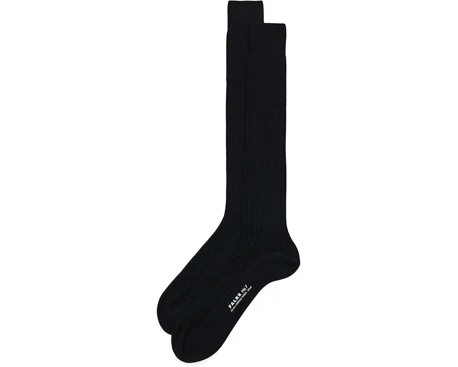 Гольфы до колен No 7 Finest Merino Falke из черной мериносовой шерсти