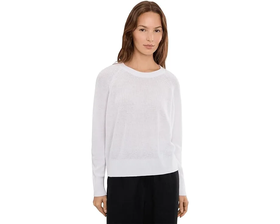 Свитер Eileen Fisher с круглой горловиной из органического льна и хлопка