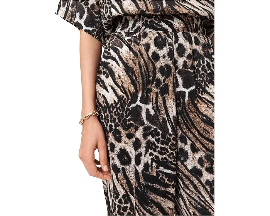 Брюки AllSaints Charli Linen из льна и шелка с принтом