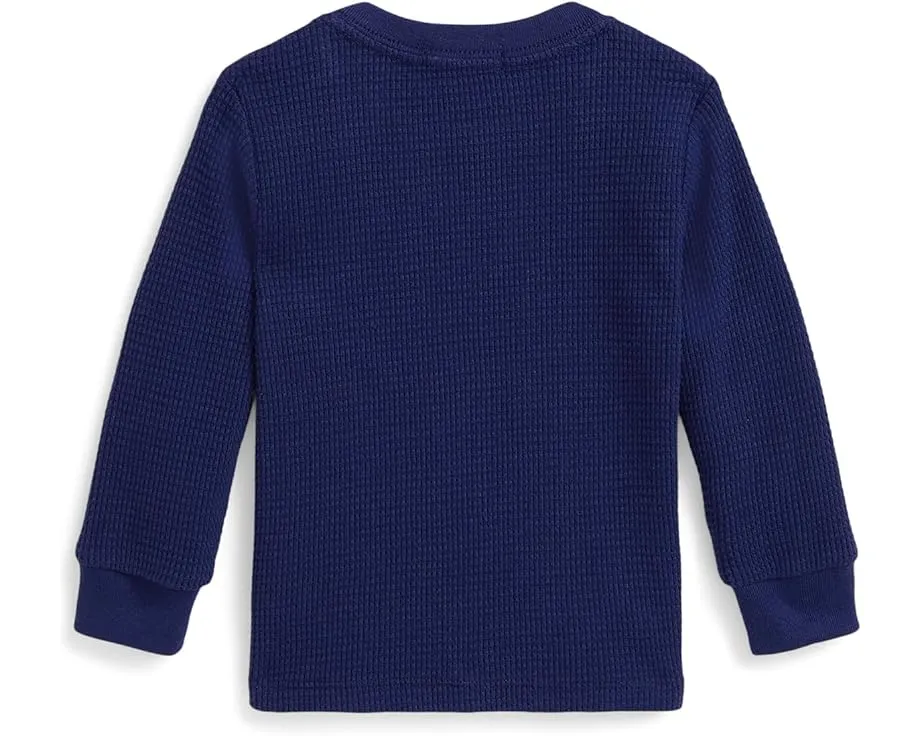 Детская футболка Polo Ralph Lauren с длинным рукавом из вафельной ткани