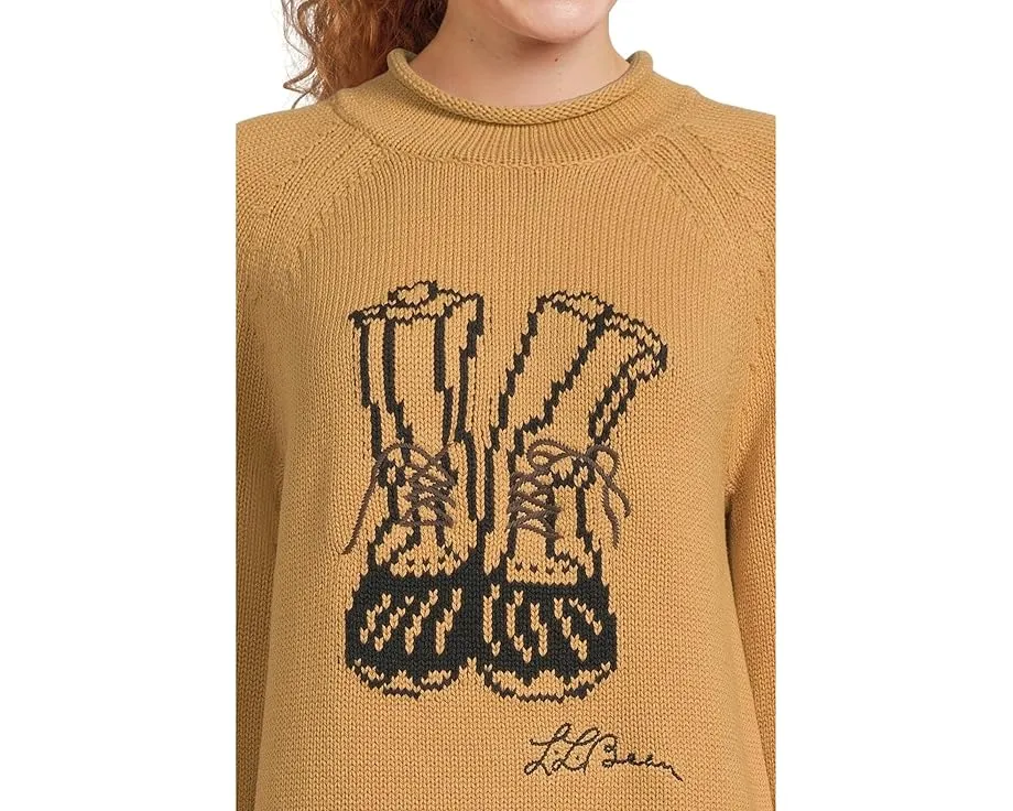 Свитер L.L.Bean Signature Original Cotton с высоким воротником и классическим дизайном