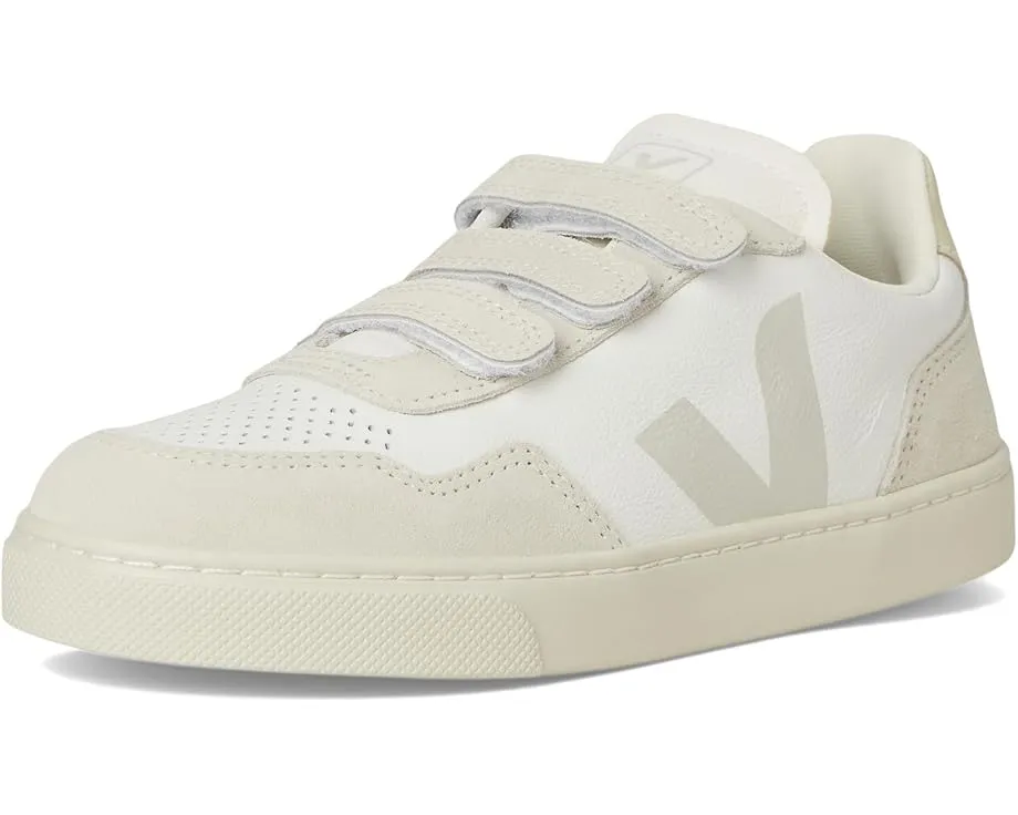 Детские кроссовки VEJA Small V-90 из кожи с застежкой на липучках