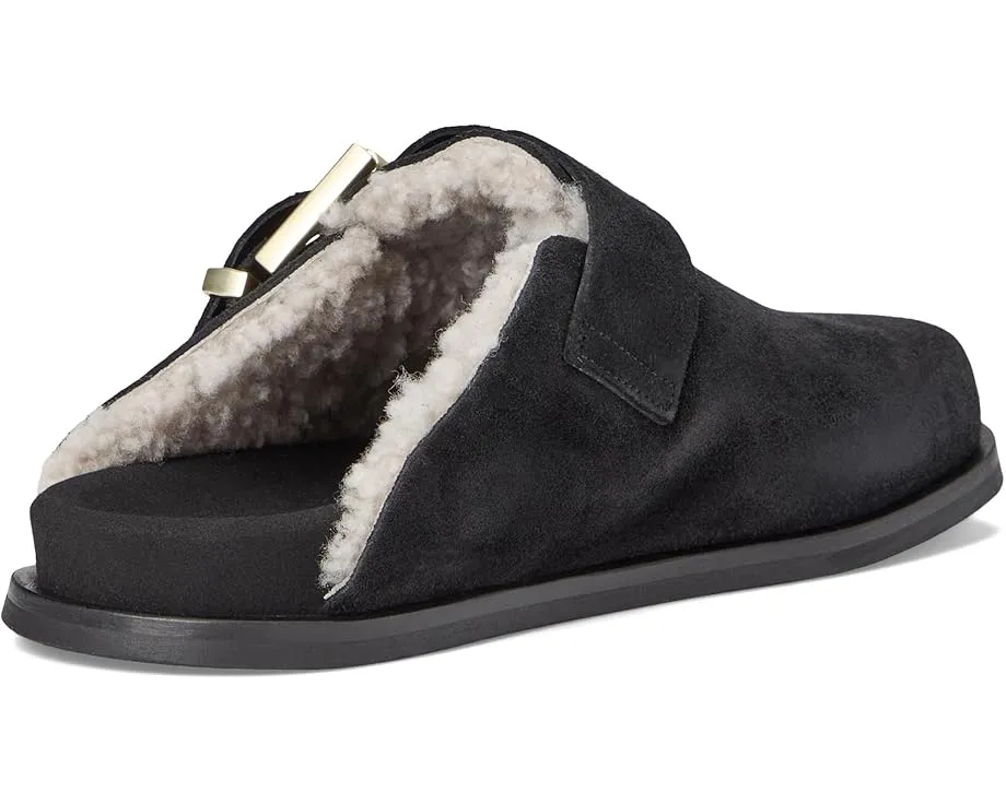 Замшевые мюли AllSaints Eris с квадратной пряжкой и овчиной
