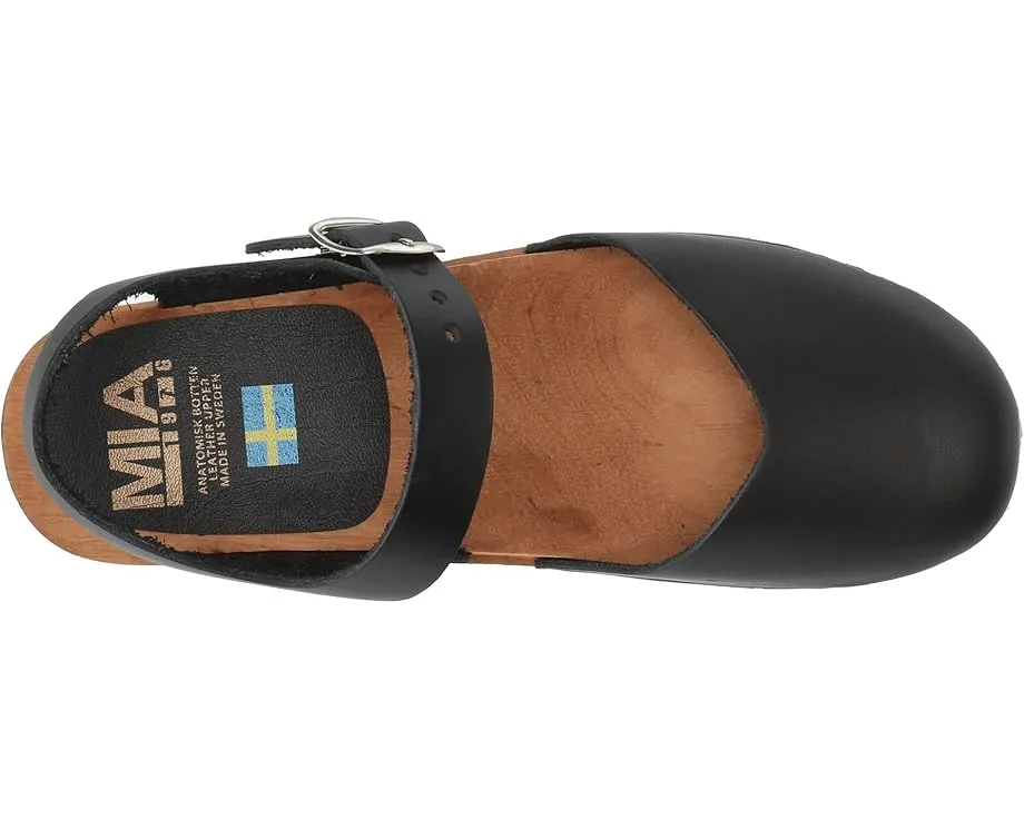 Кожаные сабо MIA Sofia с деревянной платформой и ремешком на щиколотке