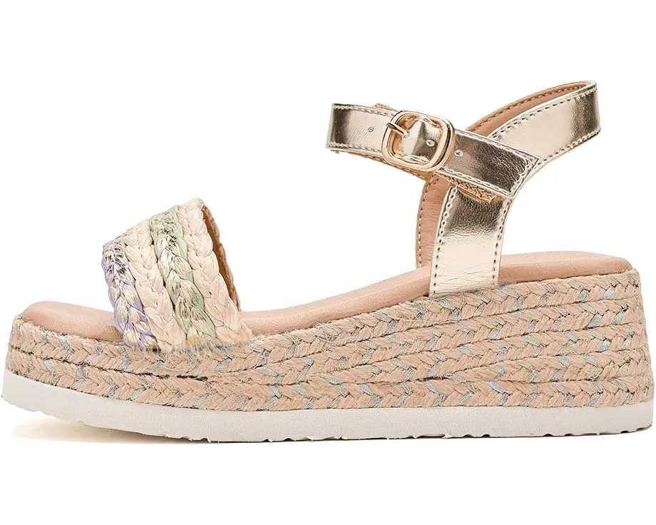 Детские сандалии Mia Kids Zhara на металлизированной танкетке с плетеным верхом