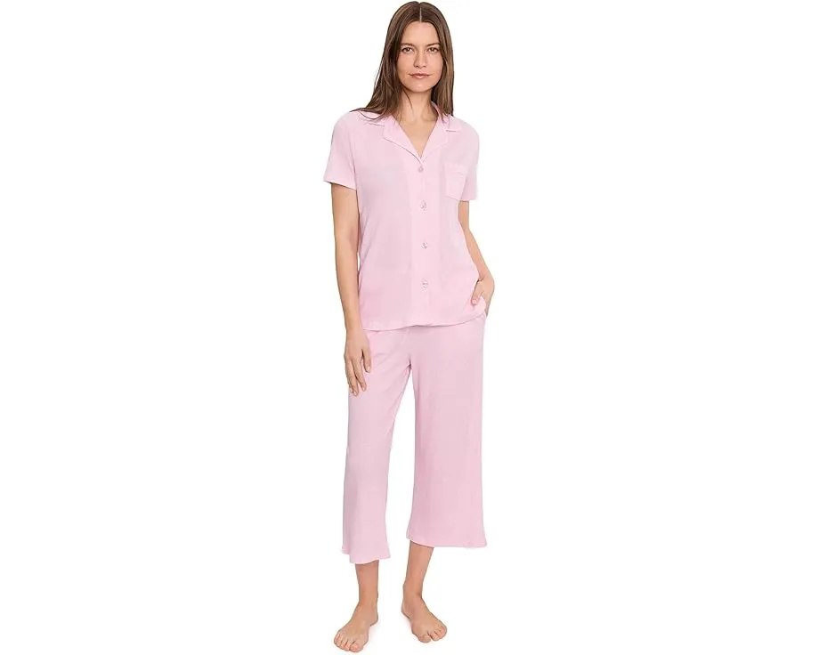 Short Sleeve Notch Top & Capri Pajama Set