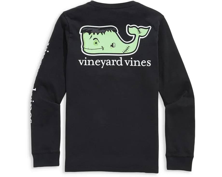 Длинная футболка Vineyard Vines Kids с карманом и светящимся в темноте принтом Franken-Whale