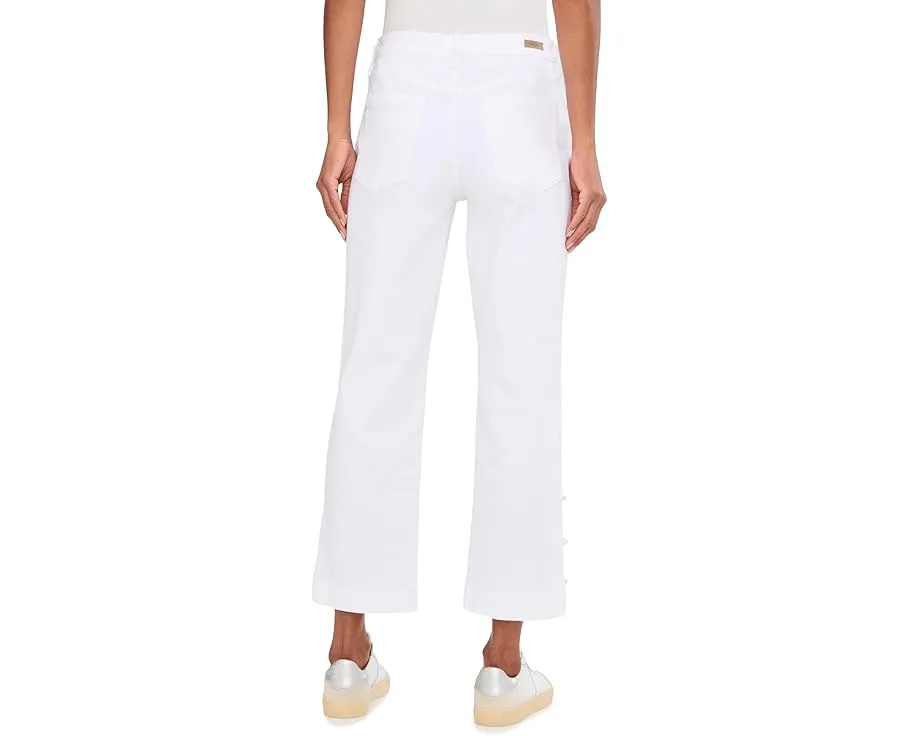 Прямые кроп джинсы Liverpool Los Angeles Kennedy 69 см с отделкой жемчугом