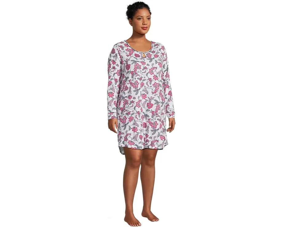 Ночная сорочка Karen Neuburger большого размера с длинным рукавом и праздничным принтом