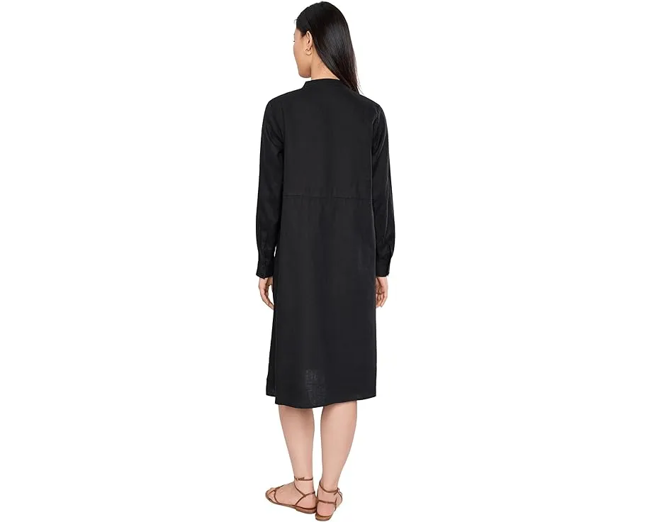 Платье Petite Organic Linen Mandarin Collar с завязкой на талии Eileen Fisher