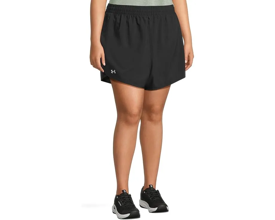 Шорты Under Armour Plus Size Fly By с эластичным поясом и карманами на молнии
