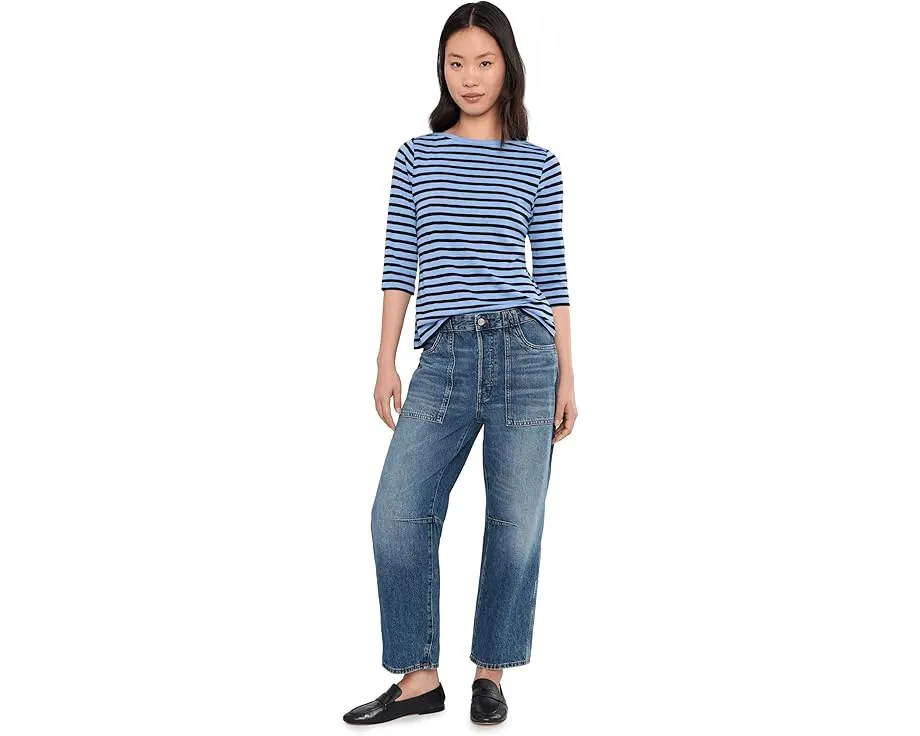 Футболка NIC+ZOE с рукавом 3/4 и полосками в стиле лодочки