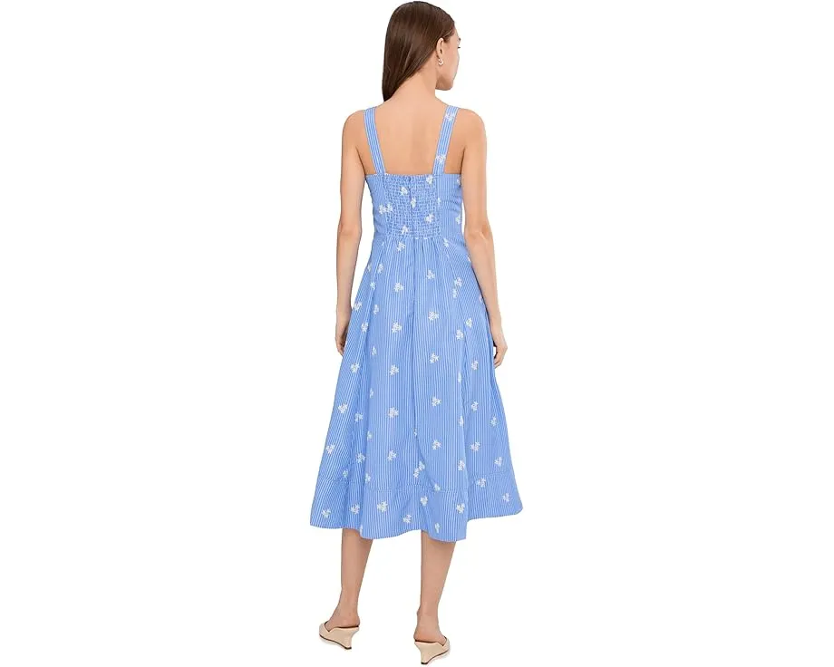 Миди-платье Avec Les Filles без рукавов с вырезом «сердечком» и вышивкой